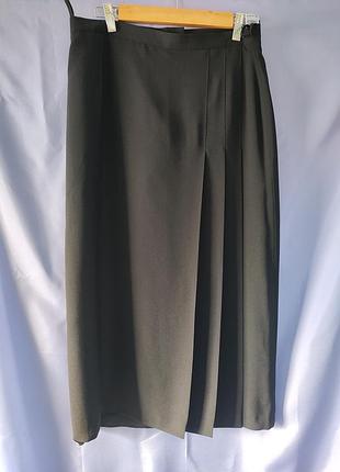 Готична довга чорна спідниця з плісе збоку