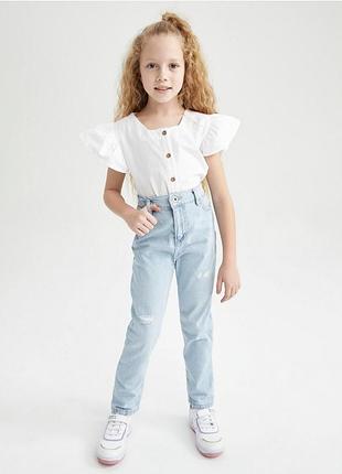 Модные джинсы для девочки 6-7 лет + носки 14-16 г.