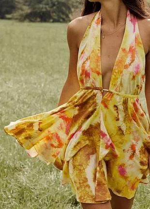 Бавовняна котонова з відкритою спиною спинкою сукня плаття котонове