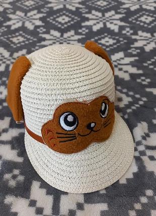 Панама для дівчинки 3-4 роки з принтом песика