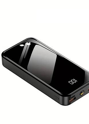 Павербанк 20000 с зеркальным дисплеем черный