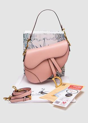Сумка saddle bag with strap smooth calfskin blush