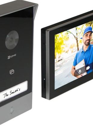 Домофон комплект видеодомофона ezviz 2-канальный 2k считыватель шлюз с wifi (6941545611952)