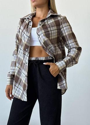 Костюм вельветовые брюки и рубашка фланель в клетку