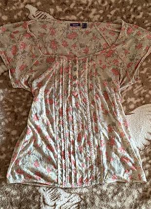 Футболка в квіточку з квадратним вирізом cottagecore balletcore