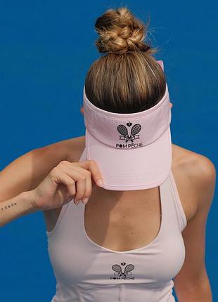 Стильная премиум розовая теннисная кепка со съёмным бантом ✨