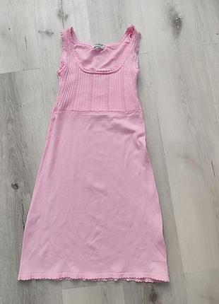 Трикотажна рожева сукня коротка