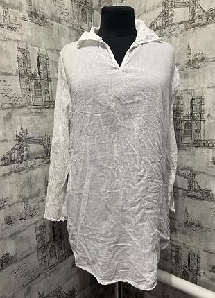 Біла блуза тоненька з довгим рукавом