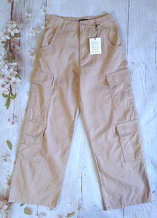Широкие коттоновые брюки карго от new look указано 11 лет