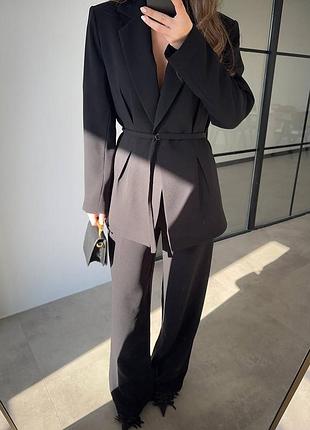 Женский элегантный классический костюмик, черный/молоко/шоколад, р.42-44, р.46-48, мод.2063