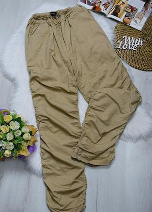 Брюки бежевые парашюты с драпировкой