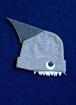 Шапка акула серая карнавальная и демисезонная one size
