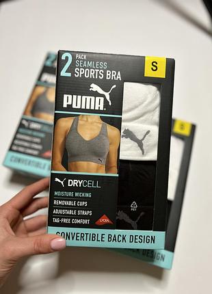 Puma 2 pack seamless sports bra спортивний топ бюстгальтер для активних тренувань і повсякденного носіння.