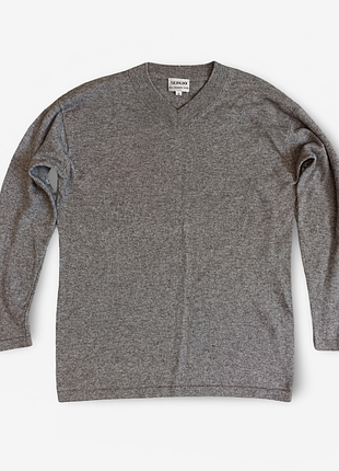 Свитер женский из шерсти шелка кашемира uniqlo x lacoste wool cashmere silk/шершавый/кашемировый/серый/v-neck/джемпер