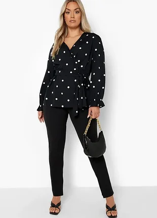 Блузка в горошок boohoo р.22 батал