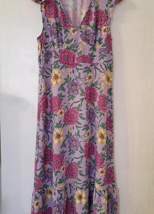 Платье миди в принт вискоза