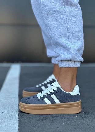 👟 жіночі кросівки сірі з коричневими дуже стильні осінні 👟