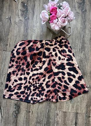 Атласная юбка сатиновая леопард 🐆