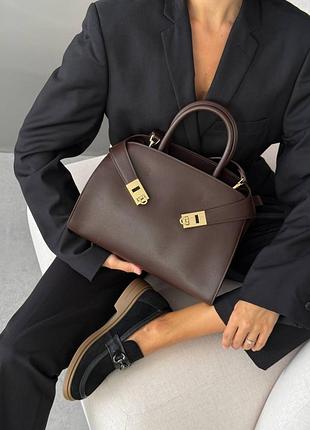 Сумка женская коричневая / премиальная сумка шоколадного цвета