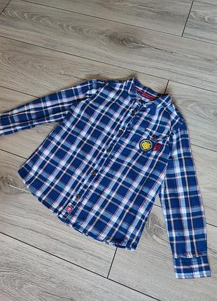 Рубашка рубашка длинный рукав в клетку 5 лет 110 рост