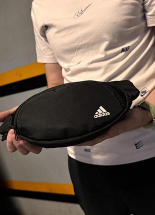 Бананка adidas classic черная поясная сумка мужская / женская