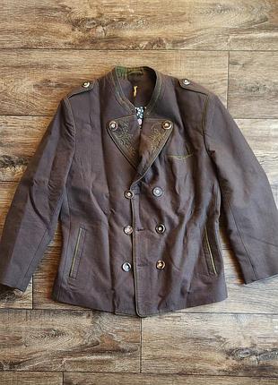 Піджак етно коричневий стильний