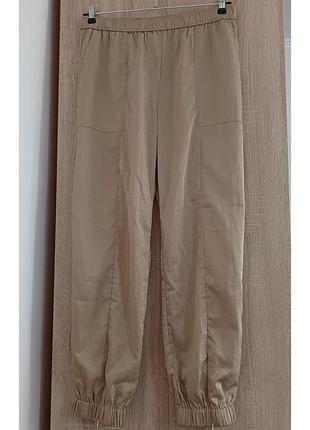 Стильные женские легкие сатиновые брюки джоггеры