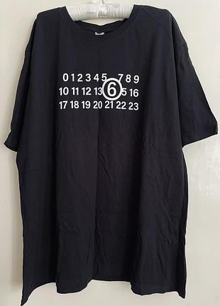 Футболка оверсайз чорна жіноча довга