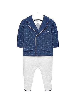 Новий з бірками комбінезон для хлопчика mжayoral (2609, плотний трикотаж, імітація жакета) на 2-4 міс