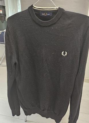 Мужской шерстяной оригинальный свитер fred perry