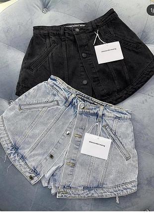 Джинсова юбка-шорти alexander wang