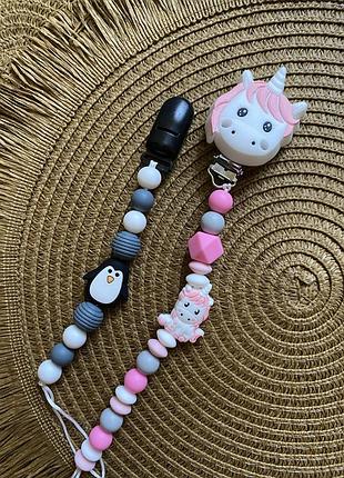 Гризунець силіконовий з єдиноріжкою, тримач для пустушки🦄