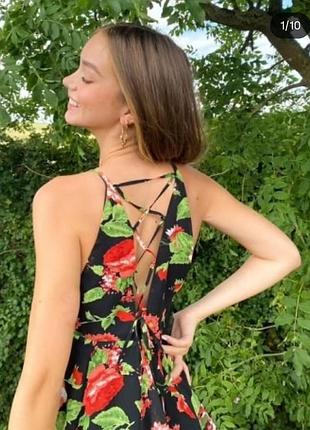 ❤️сарафан платье в цветы на шнуровке