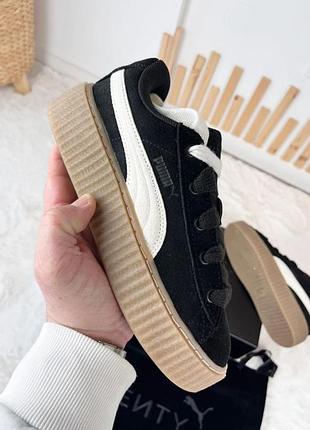 Кеди чорні замшеві fenty creeper phatty зі змінними шнурками