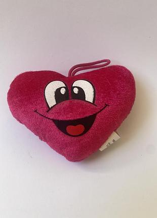 Мягкая игрушка розовое сердце смайл сердечко смайлик мʼяка іграшка рожеве сердце усмішка