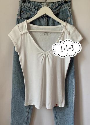 Біла базова бавовняна футболка edc