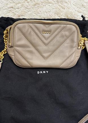 Поясна шкіряна сумка /бананка від dkny оригінал ❗️