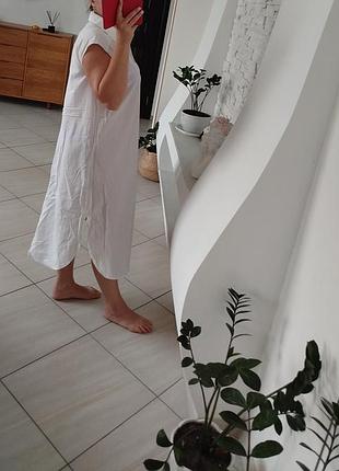 Платье белое h&amp;m рубашка-рубашка длинная