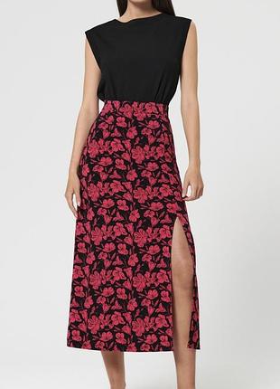 Спідниця міді довжини, з вирізом, sinsay, xs, підійде також і на s