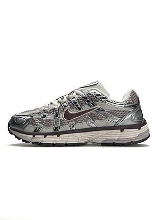 Женские кроссовки nike p-6000 w silver maroon