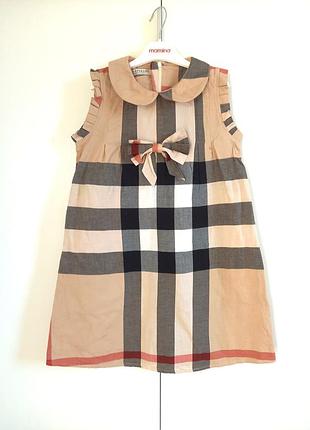 Нарядное школьное в школу платье платье классическое в клетку в стиле burberry для девочки 10 лет 140 как новое