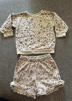 Костюм на дівчинку на мікрофлісі світшот шорти комплект костюм