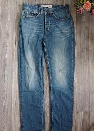 Джинсы синие на пуговицах высокая посадка р. м