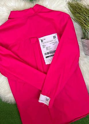 Ярко розовая свободная рубашка оверсайз one by one