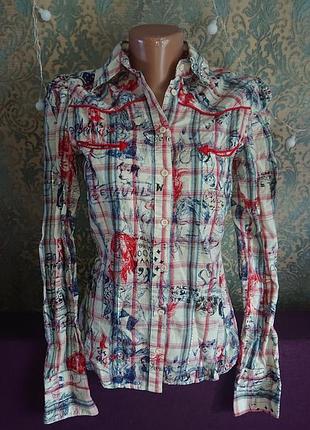 Красивая фирменная блуза рубашка хлопок эксклюзив р. s блузка