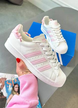 Женские кроссовки adidas superstar pink knopped rope