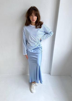 Сатиновая базовая юбка миди