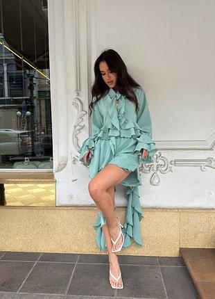 Костюм зі спідницею бохо оливковий костюм бохо костюм оливка