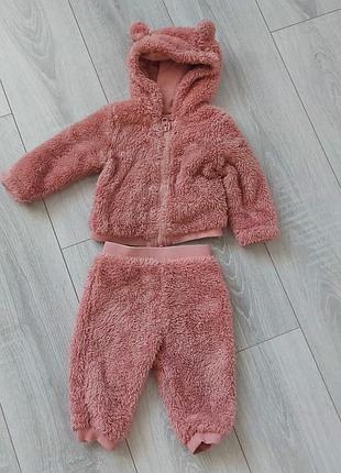 Утепленный костюм для девочки 6-9 мес, 68-74 размер