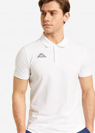 Чоловіче поло від бренду капа kappa у білому кольорі оригінал
